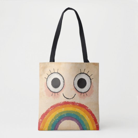 GLÜCKLICHES GESICHT REGENBOGEN TASCHE (Vorderseite)