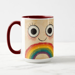 GLÜCKLICHES GESICHT REGENBOGEN TASSE