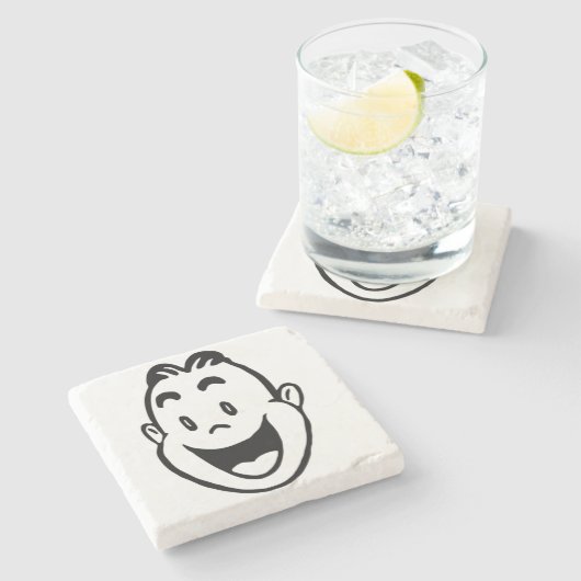 GLÜCKLICHES GESICHT STEINUNTERSETZER (Seitenansicht)