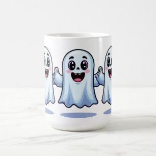 Glückliches Gespenster-Trio, das Händchen hält, Ha Kaffeetasse