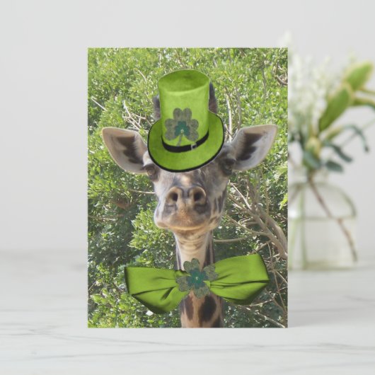 Glückliches Giraffe Einladung (Stehend Vorderseite)