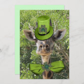 Glückliches Giraffe Einladung (Vorne/Hinten)