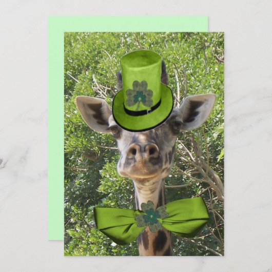 Glückliches Giraffe Einladung (Vorne/Hinten)