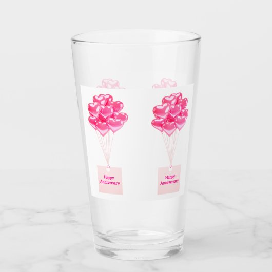 Glückliches Glass zum Jahrestag Glas (Vorderseite)