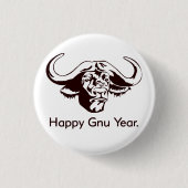 Glückliches Gnu-Jahr Button (Vorderseite)