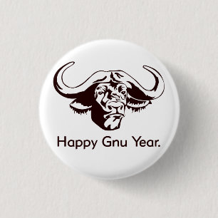 Glückliches Gnu-Jahr Button
