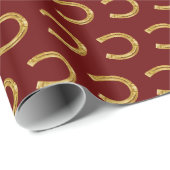Glückliches goldenes Horseshosmuster Geschenkpapier (Rolleneckpunkt)
