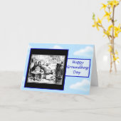 Glückliches Groundhog Day mit dem groundhog, das Karte (Gelbe Blume)