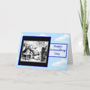 Glückliches Groundhog Day mit dem groundhog, das Karte
