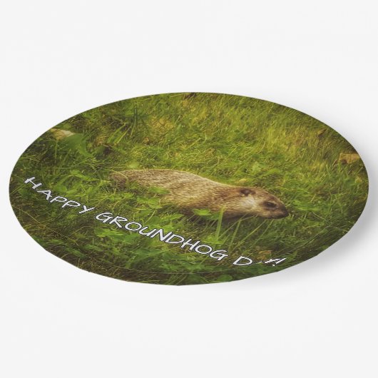 Glückliches Groundhog Day! PapierTeller (Schrägansicht)