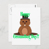 Glückliches Groundhog Day! Postkarte (Vorne/Hinten)