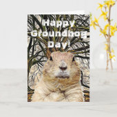 Glückliches Groundhog Day zu Ihnen Feiertag Karte (Gelbe Blume)