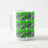 Glückliches Grün Kaffeetasse (Vorderseite Links)