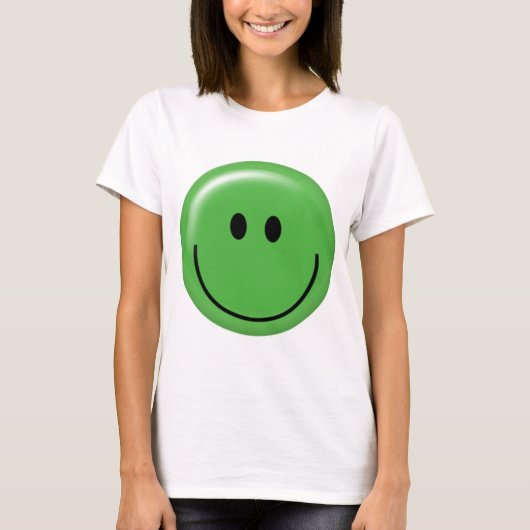 Glückliches grünes Gesicht T-Shirt (Vorderseite)