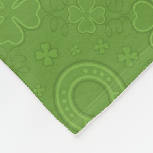 Glückliches grünes Ikonen-Muster Fleecedecke (Ecke)