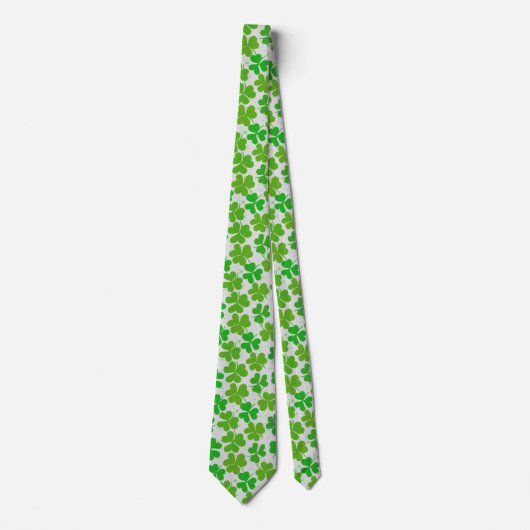 Glückliches grünes Kleeblatt St Patrick's Day Krawatte (Vorderseite)