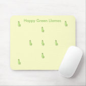 glückliches grünes Lama Mousepad (Mit Mouse)