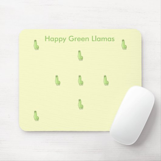 glückliches grünes Lama Mousepad (Mit Mouse)