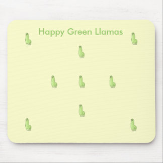 glückliches grünes Lama Mousepad