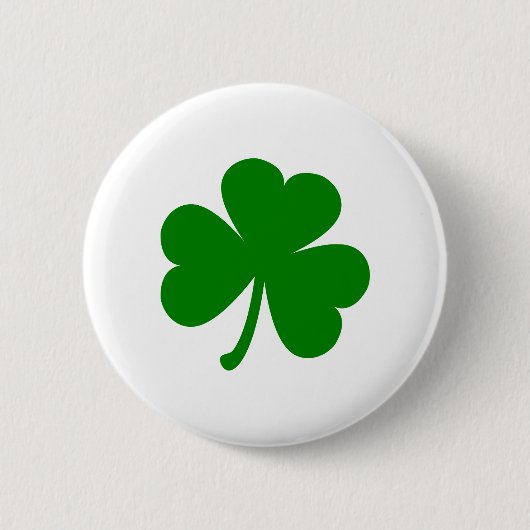 Glückliches grünes St. Patrick's Day Kleeblatt Button (Vorderseite)