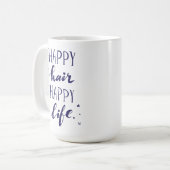 Glückliches Haar-glückliches Leben Kaffeetasse (Vorderseite Links)