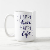Glückliches Haar-glückliches Leben Kaffeetasse (Links)