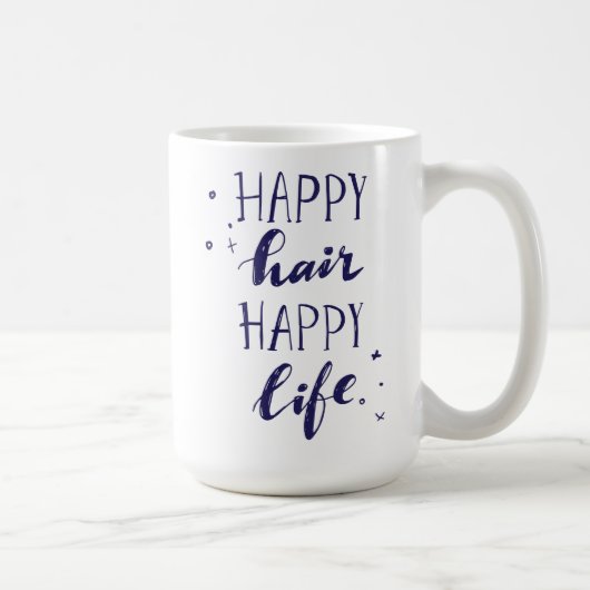 Glückliches Haar-glückliches Leben Kaffeetasse (Rechts)