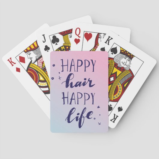 Glückliches Haar-glückliches Leben Spielkarten (Rückseite)