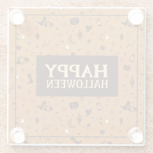 glückliches Halbbild Glasuntersetzer (Rückseite)