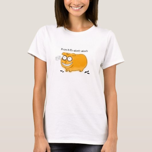 Glückliches Hallo-wheek wheek T-Shirt (Vorderseite)