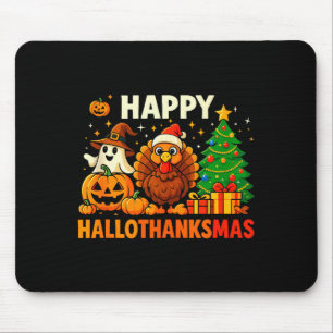 Glückliches Hallothanksmas-Shirt, Halloween-Ernted Mousepad