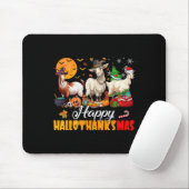 Glückliches Hallothanksmas Ziege Halloween Ernteda Mousepad (Mit Mouse)