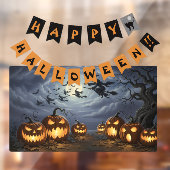 Glückliches Halloween-Banner, Hexen, Pumkins Fensteraufkleber (Blatt 2)