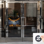 Glückliches Halloween-Banner, Hexen, Pumkins Fensteraufkleber (Büro Tür)