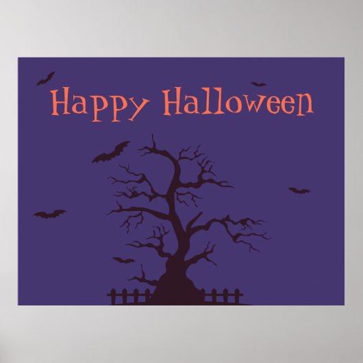 Glückliches Halloween Bats Poster - Spooky Wall Ar (Vorne)