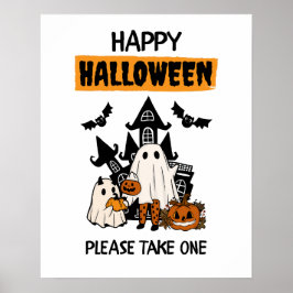 Glückliches Halloween "Bitte nimm dir eins" Candy  Poster