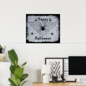 Glückliches Halloween Black Widow Spider Web Poste Poster (Heimbüro)