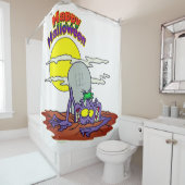 Glückliches Halloween, das die Toten anzieht Duschvorhang (Beispiel)