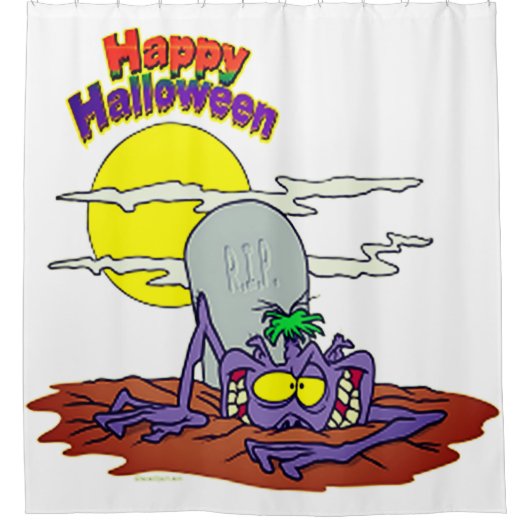 Glückliches Halloween, das die Toten anzieht Duschvorhang (Vorderseite)