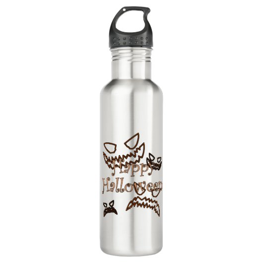glückliches Halloween Edelstahlflasche (Vorderseite)