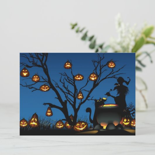 Glückliches Halloween Einladung (Stehend Vorderseite)