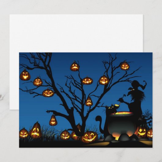 Glückliches Halloween Einladung (Vorne/Hinten)