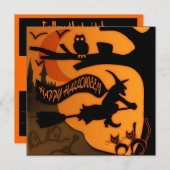 glückliches Halloween Einladung (Vorne/Hinten)