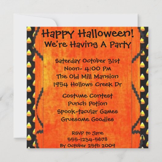 Glückliches Halloween Einladung (Vorderseite)