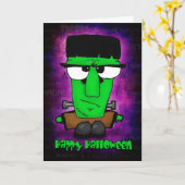 Glückliches Halloween Frankie Karte (Gelbe Blume)
