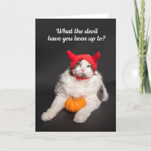Glückliches Halloween für jede Katze in TeufelskKo Feiertagskarte