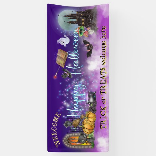 Glückliches Halloween für Kindertrick oder Treads  Banner (Vertikal)