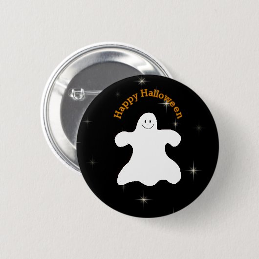 Glückliches Halloween-Geist-Button Button (Vorne & Hinten)