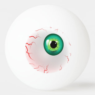 Glückliches Halloween! Gespenstischer grüner Tischtennisball