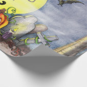 Glückliches Halloween-Graveyard-Scene-Wrapping-Pap Geschenkpapier (Ecke)